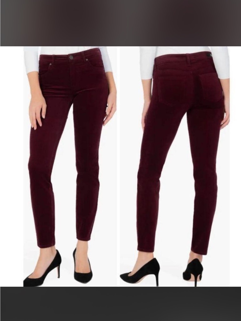 KUT from the Kloth “Diana” Burgundy Corduroy Jeans